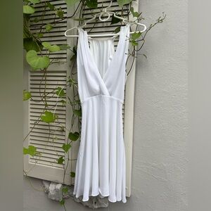 White halter mini dress